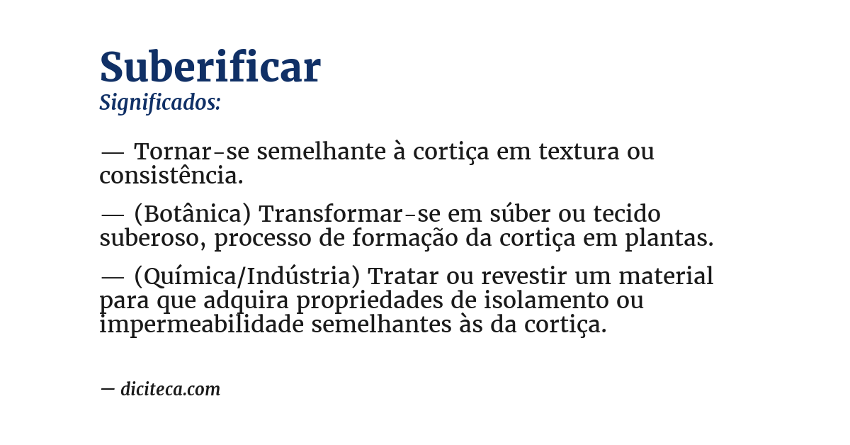 Significado de suberificar