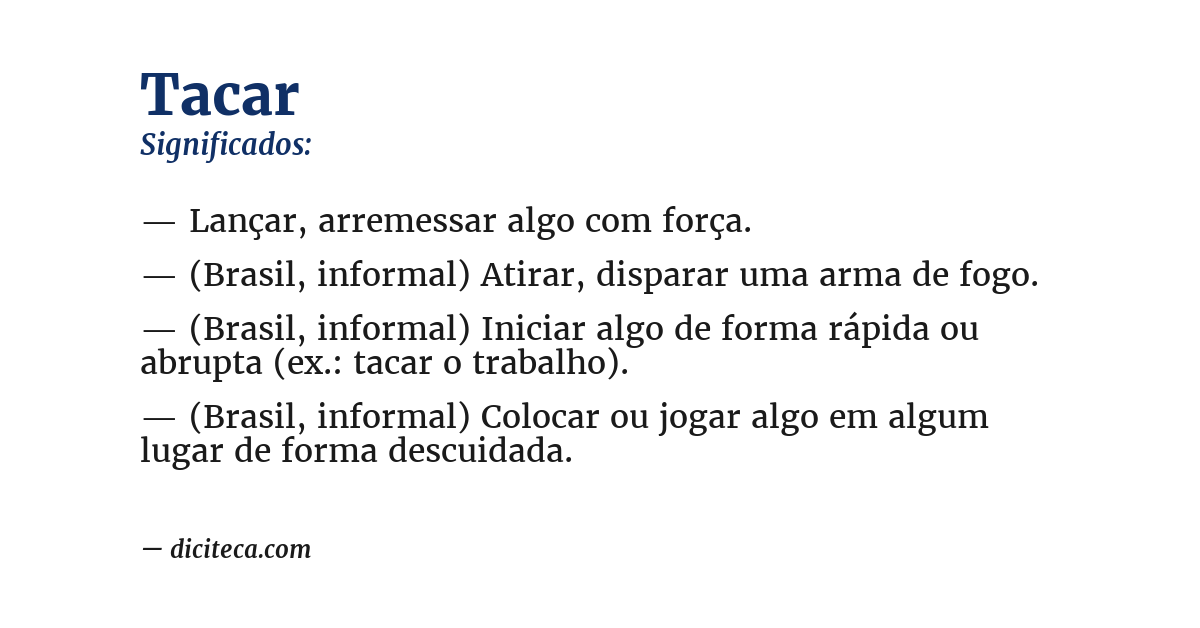 Significado de tacar