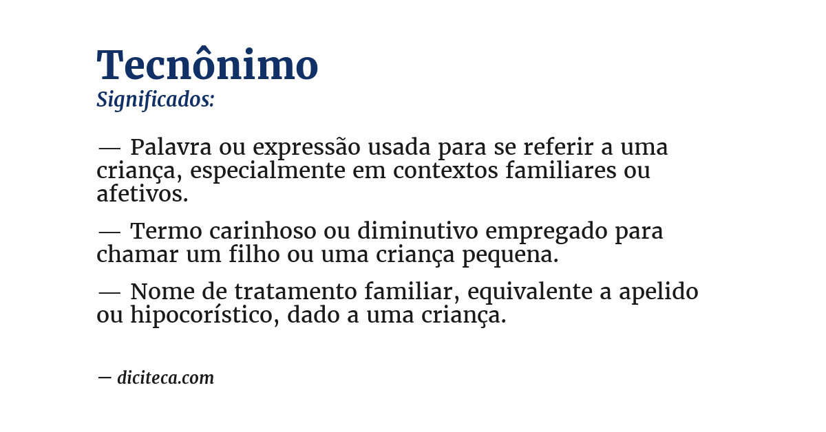 Significado de tecnônimo