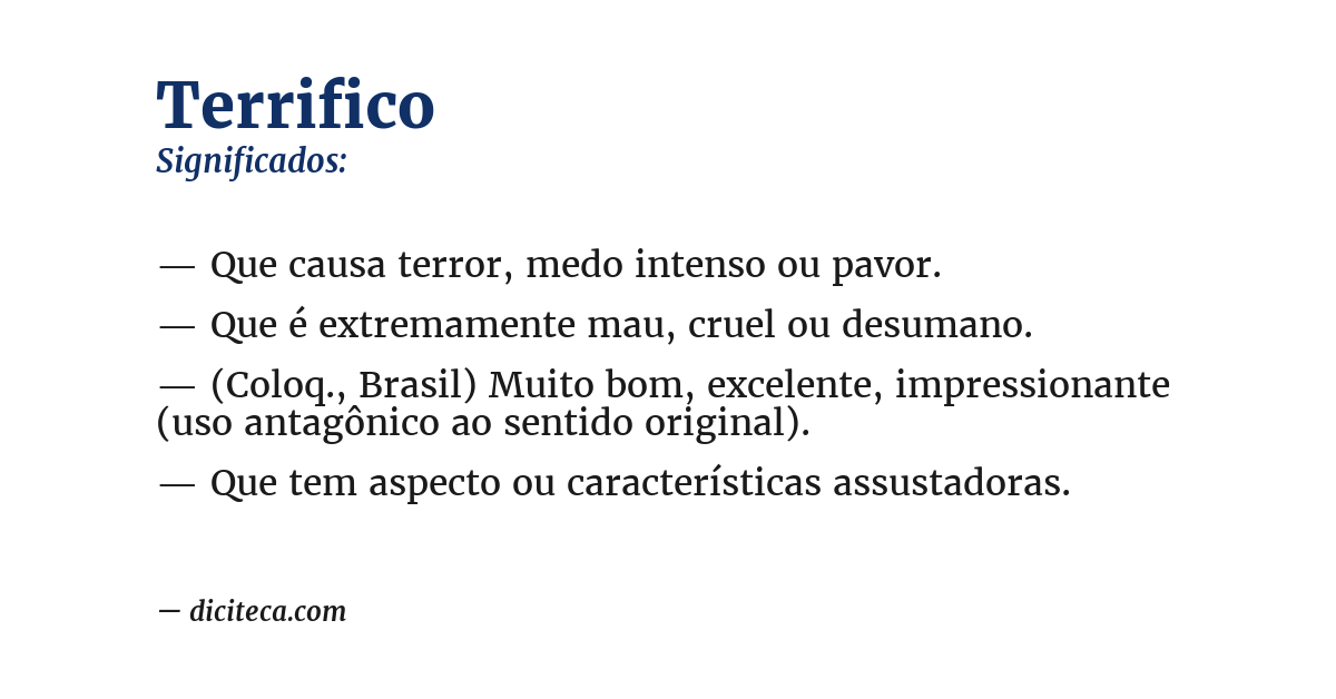 Significado de terrifico