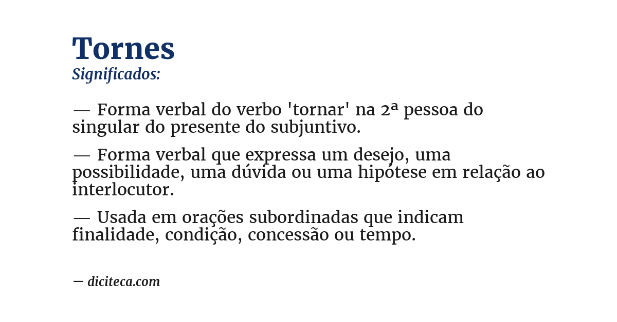 Significado de tornes