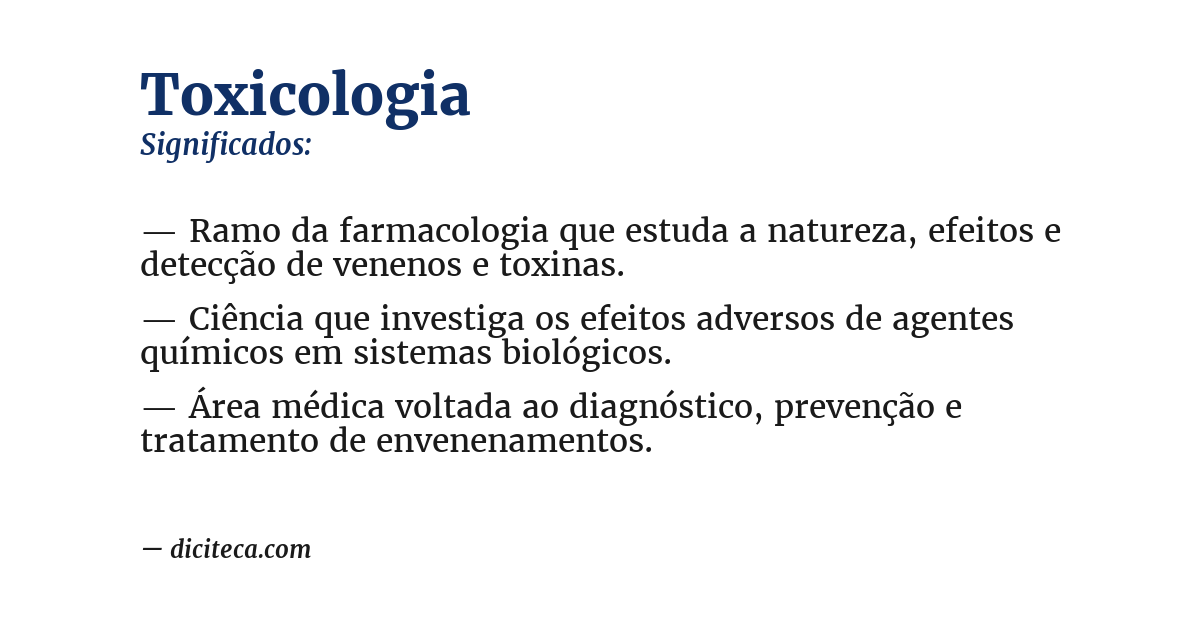 Significado de toxicologia