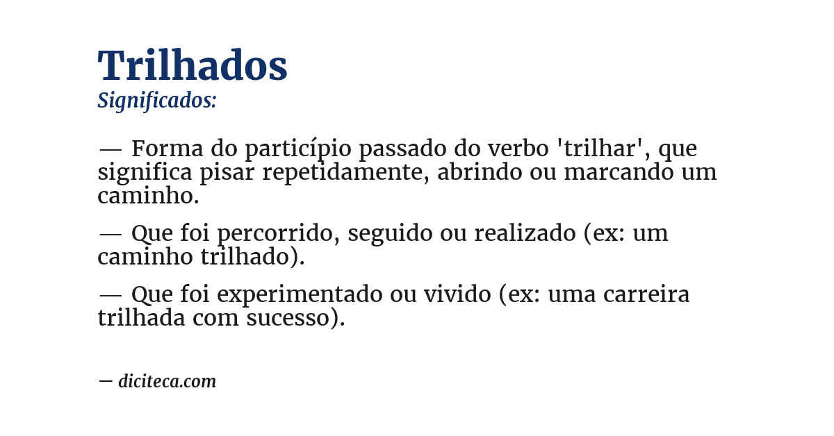 Significado de trilhados