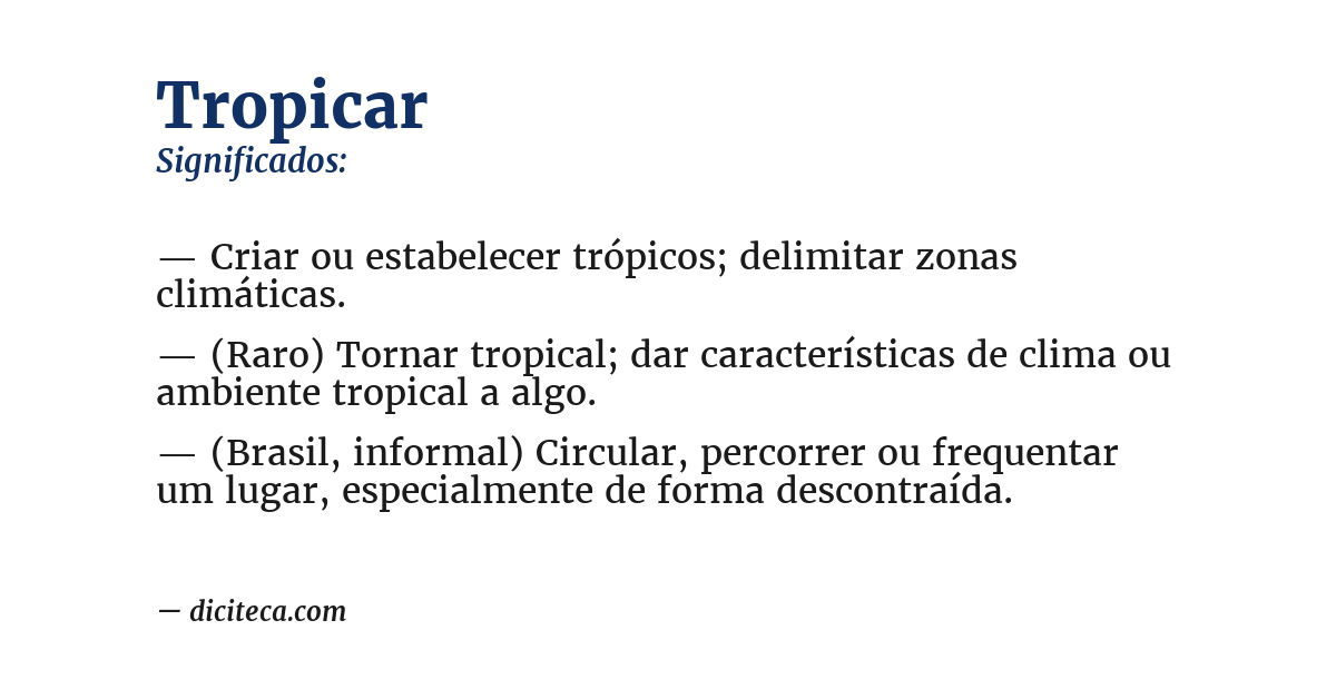 Significado de tropicar