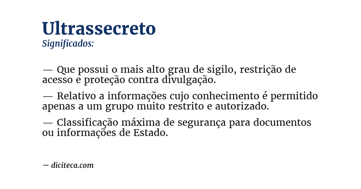 Significado de ultrassecreto