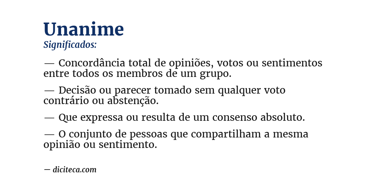 Significado de unanime