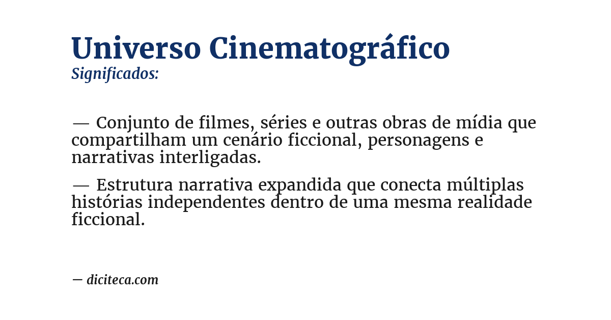 Significado de universo cinematográfico