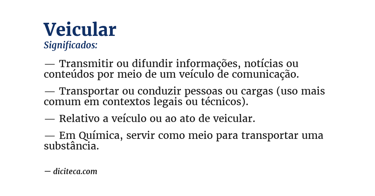 Significado de veicular