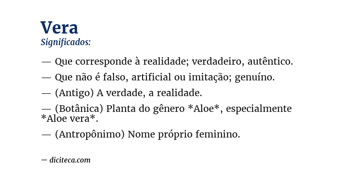 Significado de vera