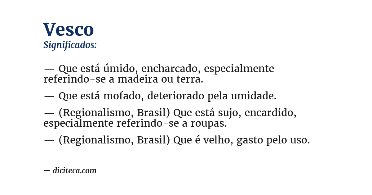 Significado de vesco