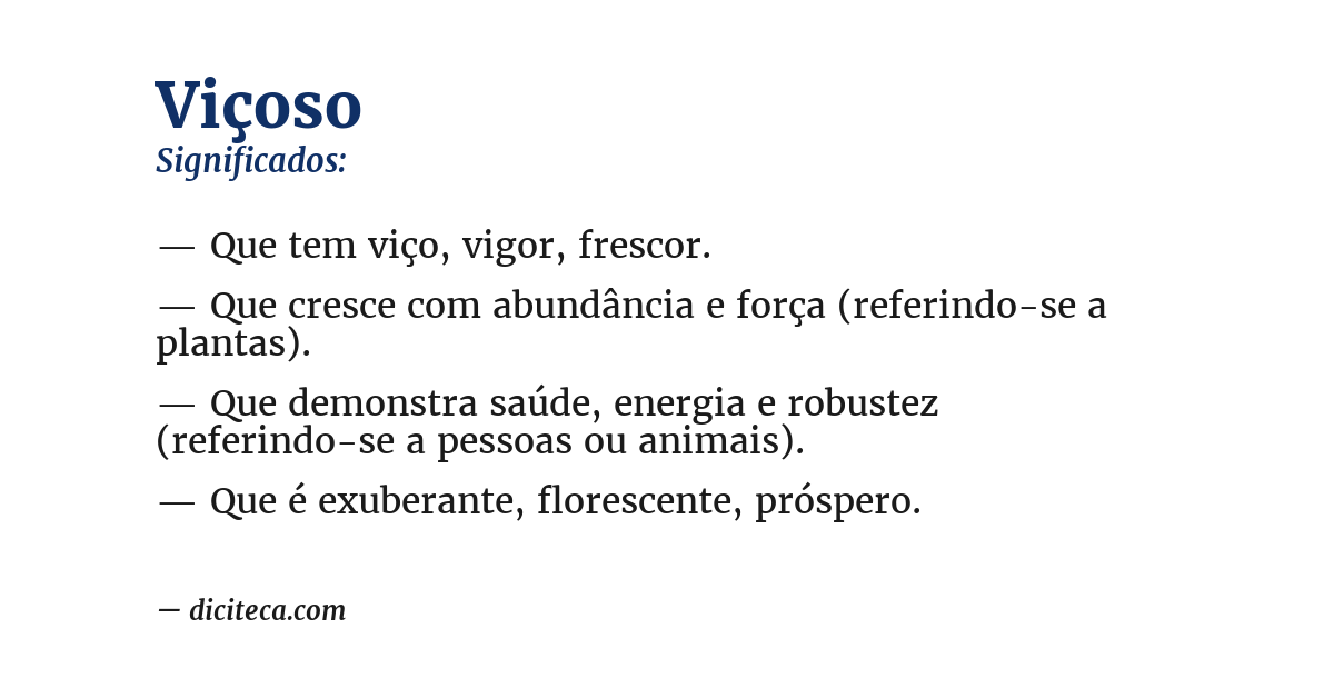 Significado de viçoso