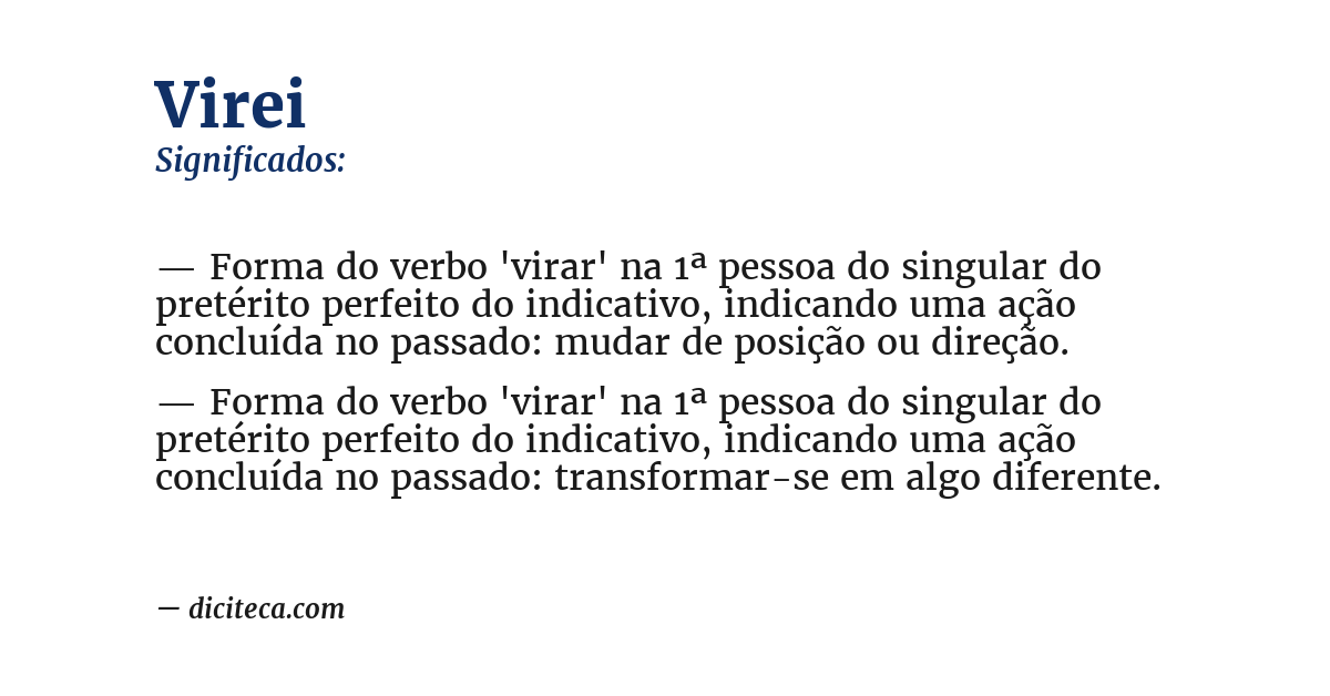 Significado de virei