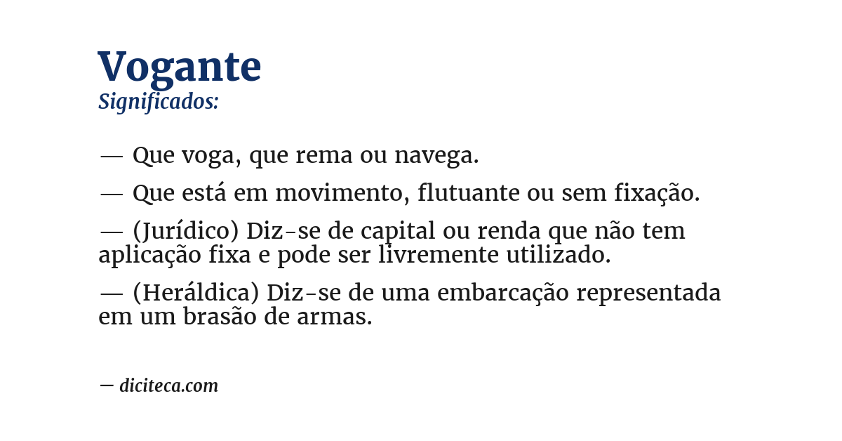Significado de vogante