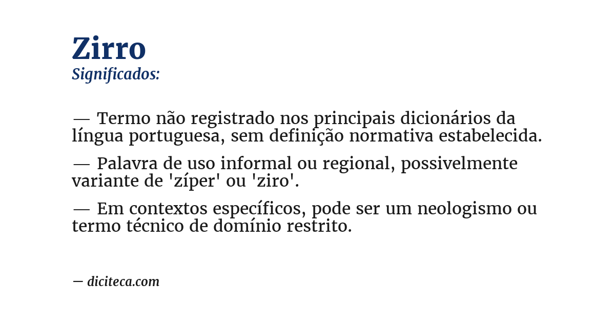 Significado de zirro
