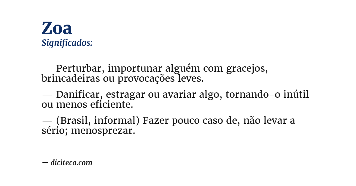 Significado de zoa