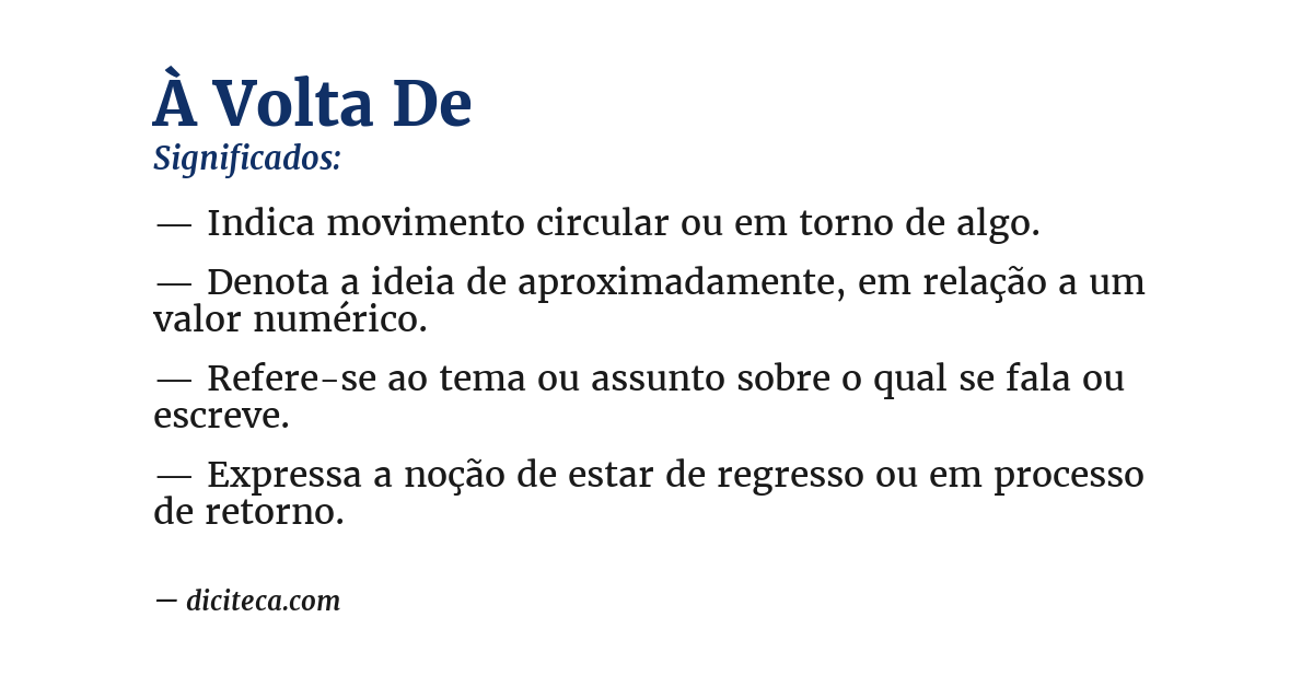 Significado de à volta de