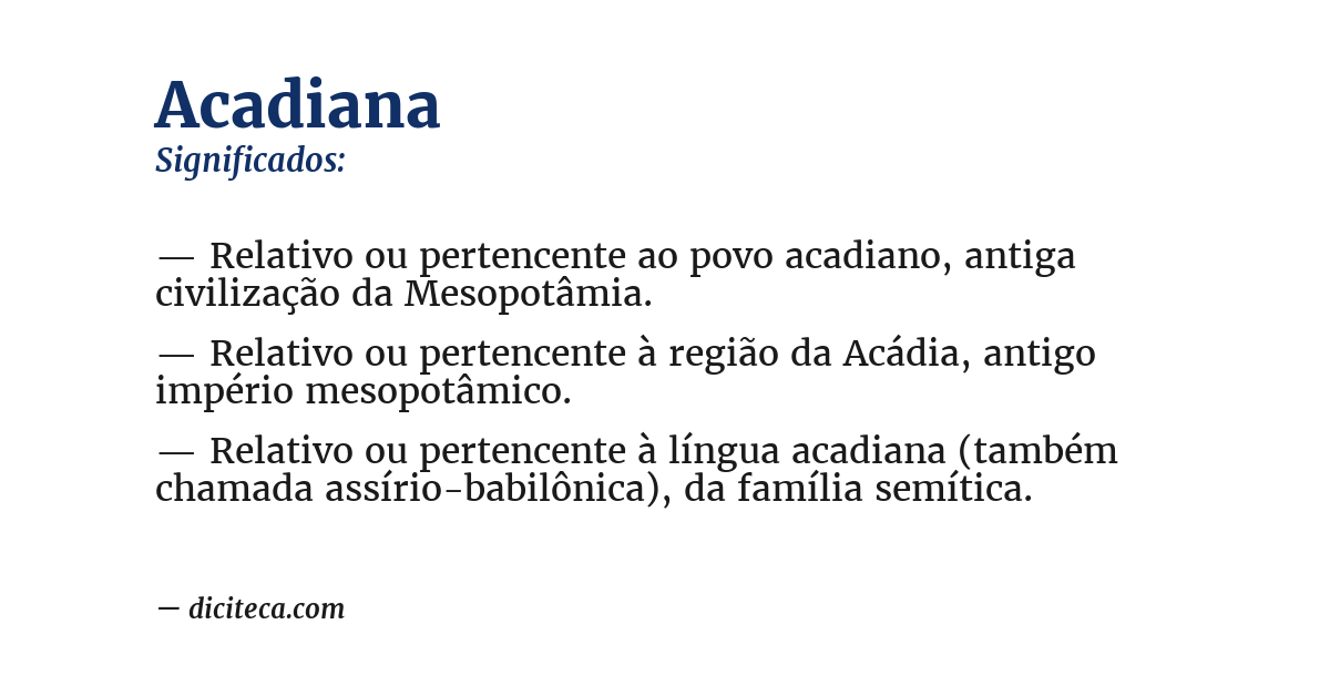 Significado de acadiana