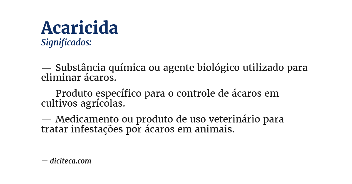 Significado de acaricida