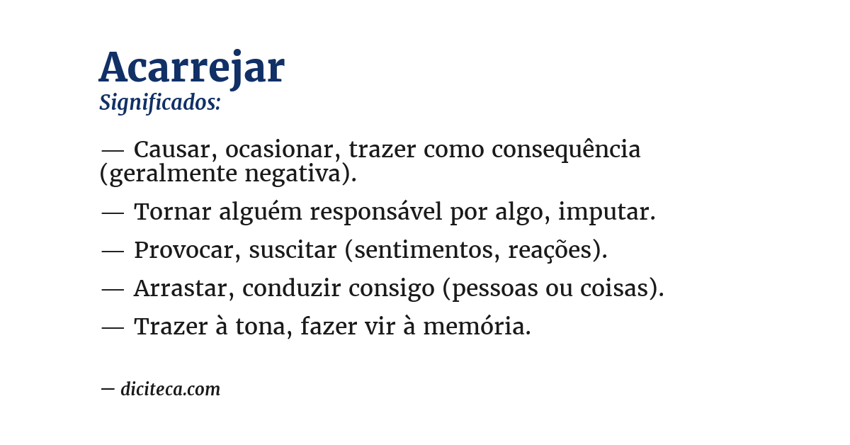 Significado de acarrejar