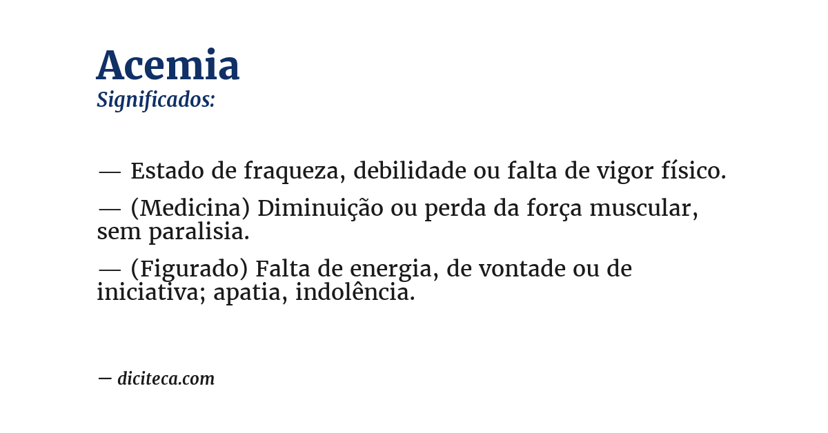 Significado de acemia