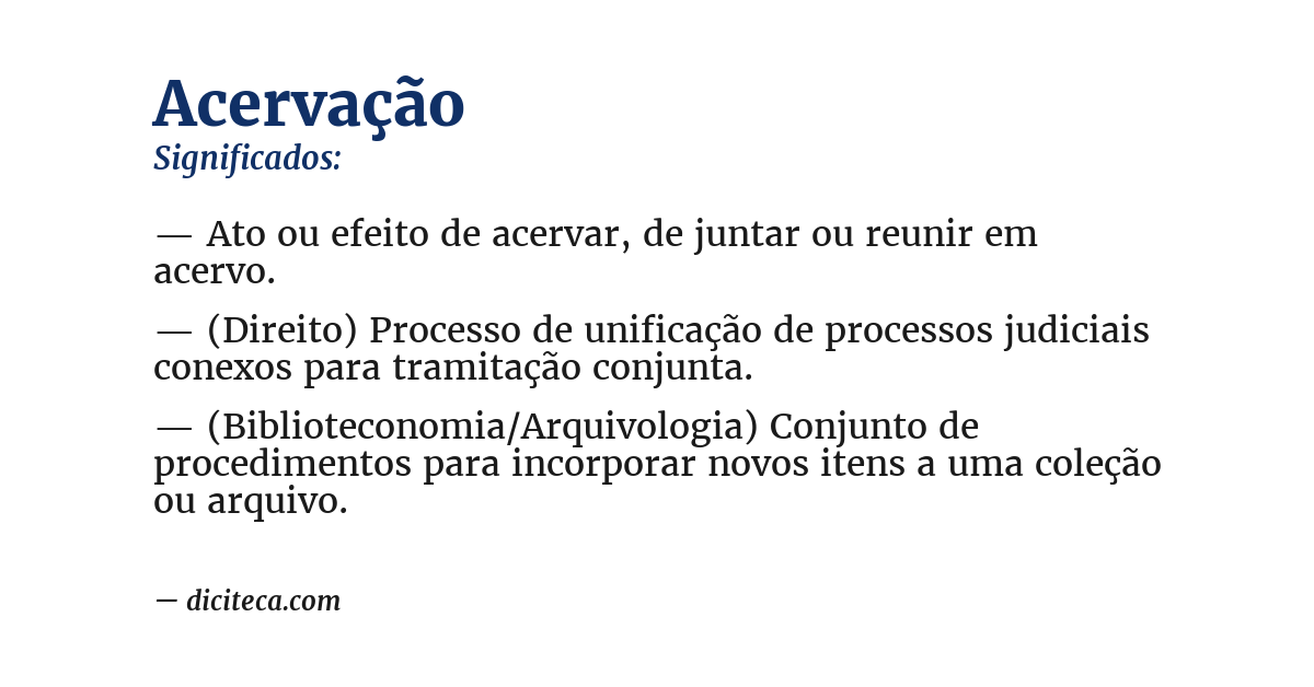 Significado de acervação