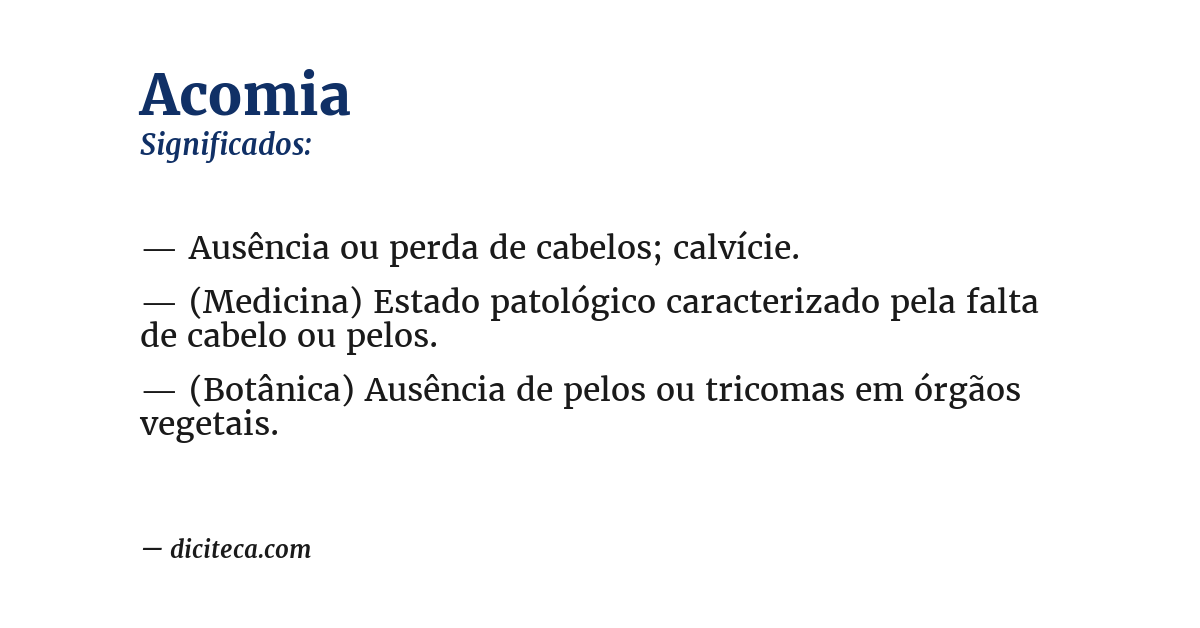 Significado de acomia
