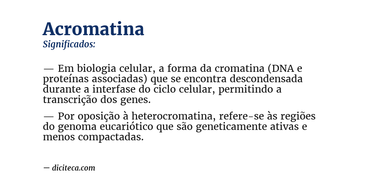 Significado de acromatina