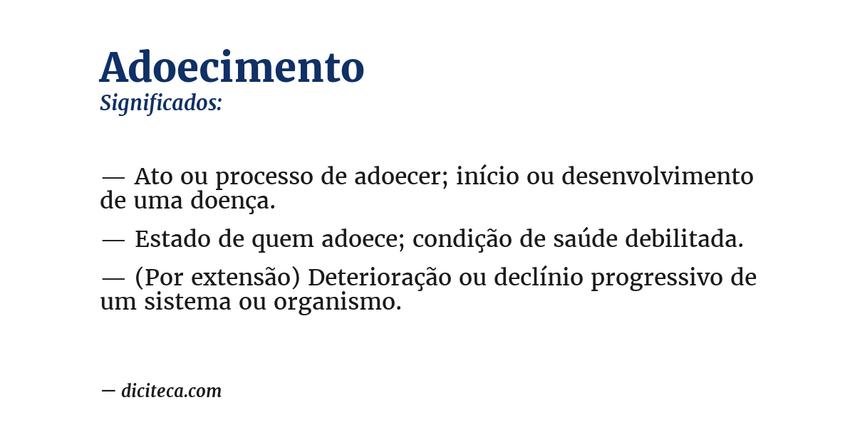 Significado de adoecimento