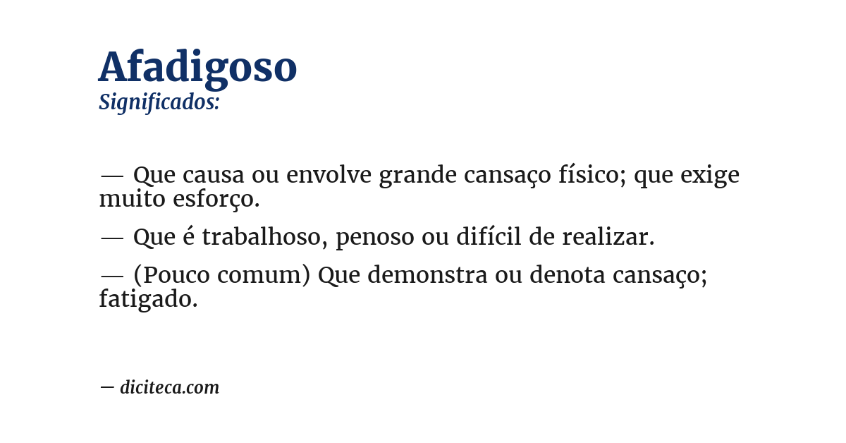 Significado de afadigoso