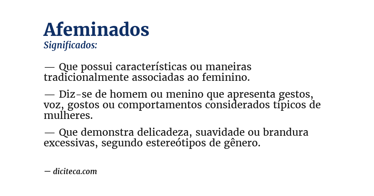 Significado de afeminados