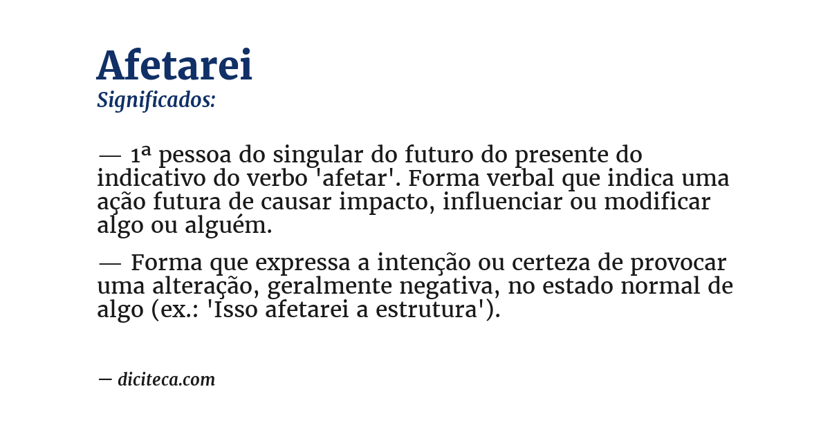 Significado de afetarei