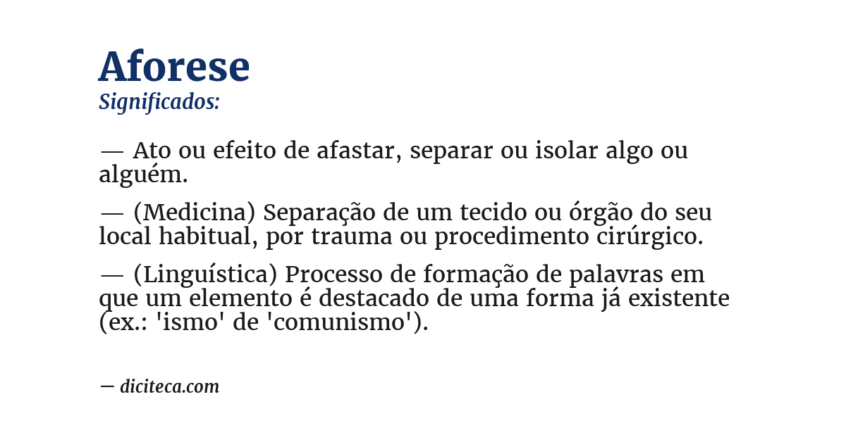 Significado de aforese