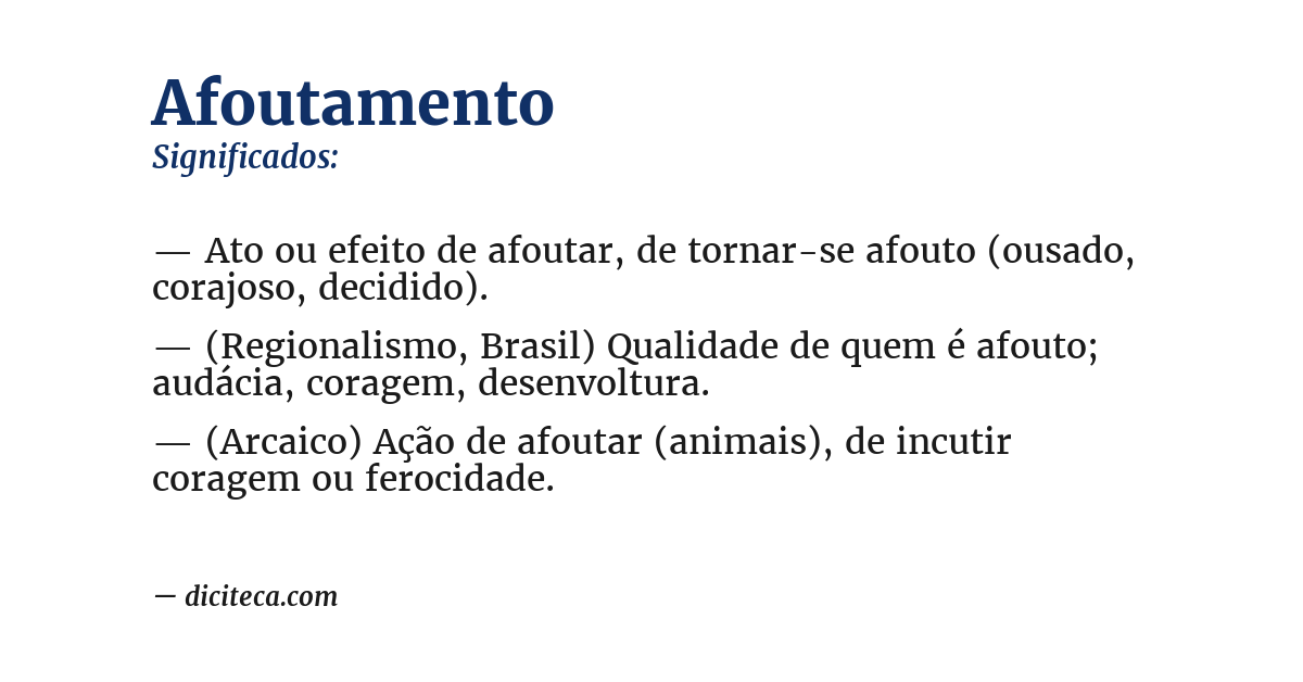 Significado de afoutamento