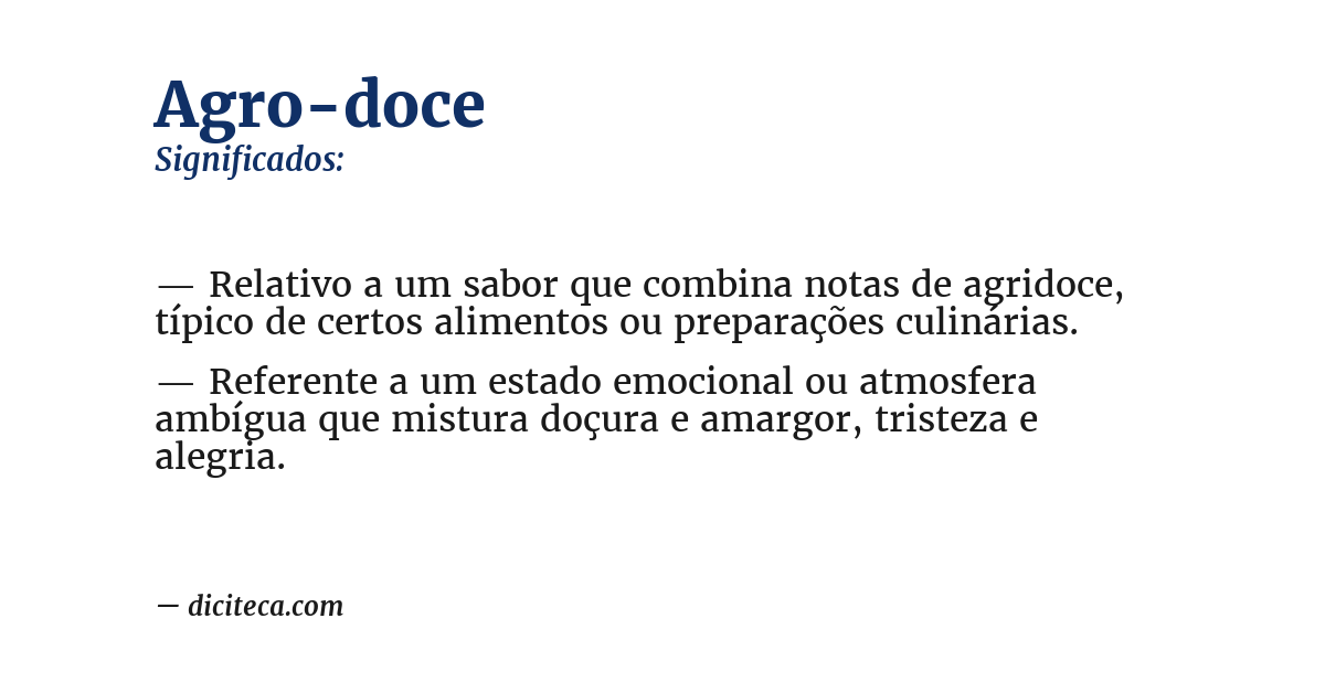 Significado de agro-doce