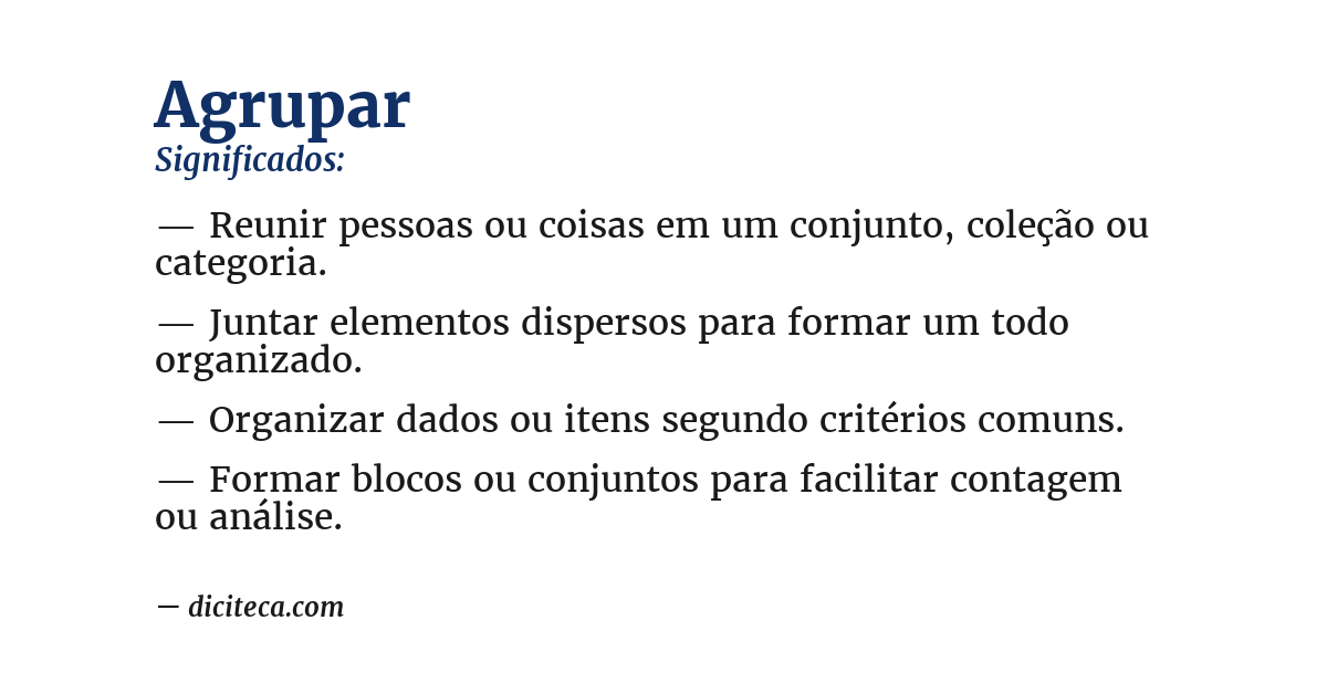 Significado de agrupar