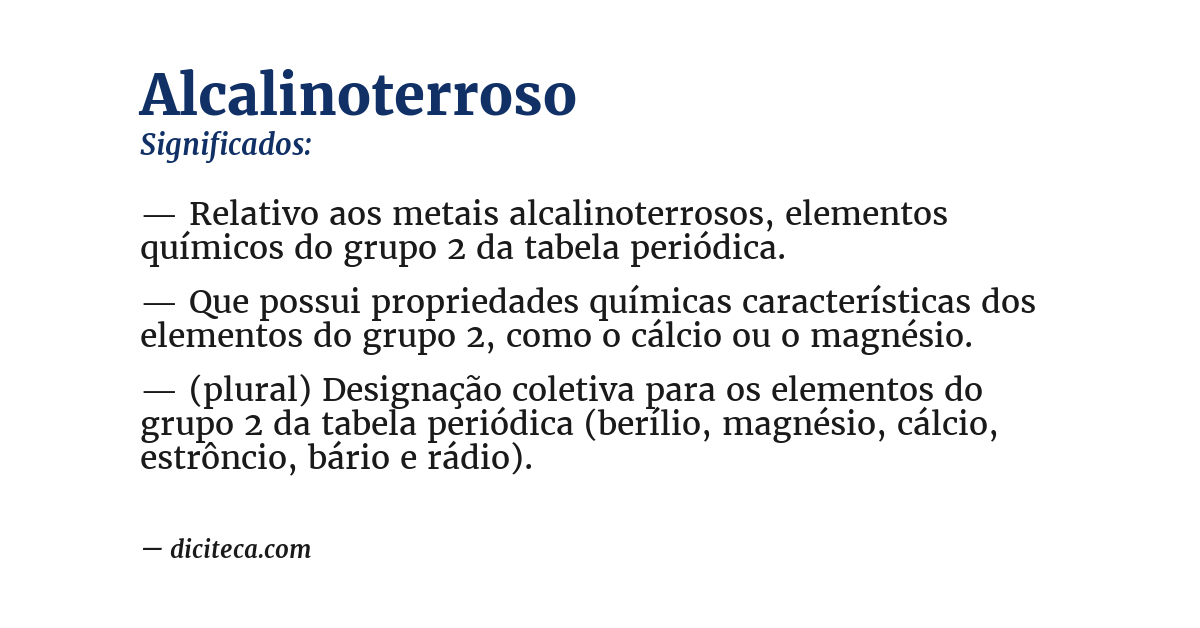 Significado de alcalinoterroso
