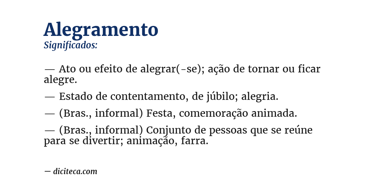Significado de alegramento