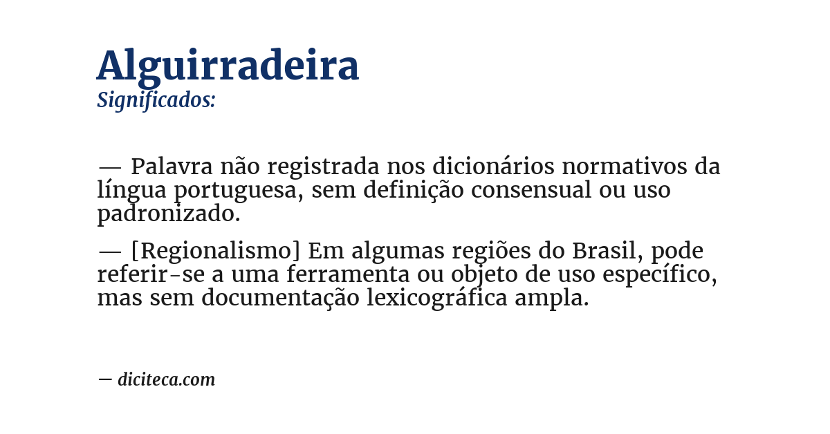 Significado de alguirradeira