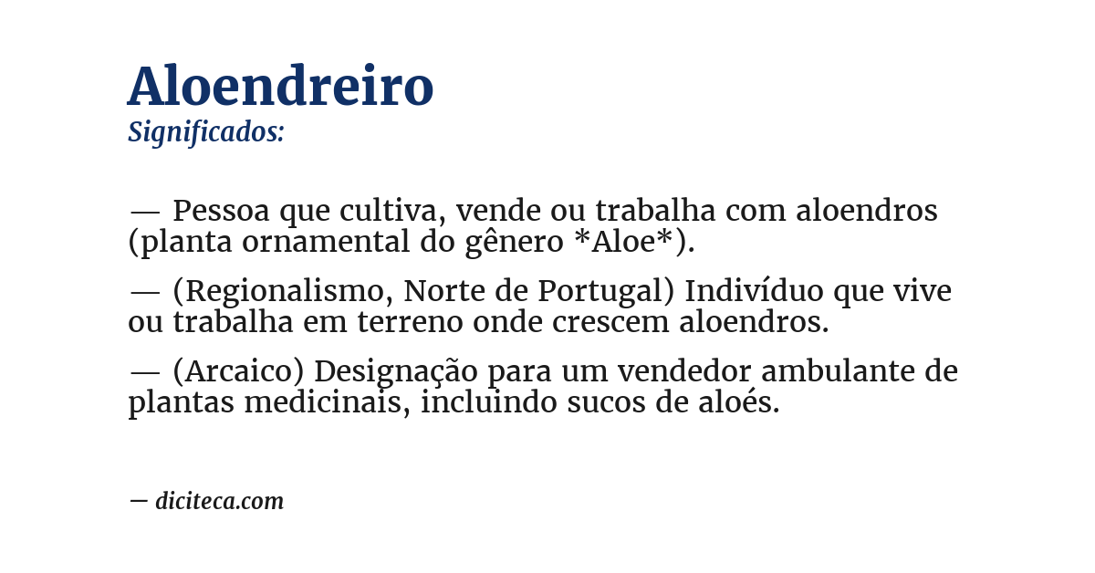 Significado de aloendreiro
