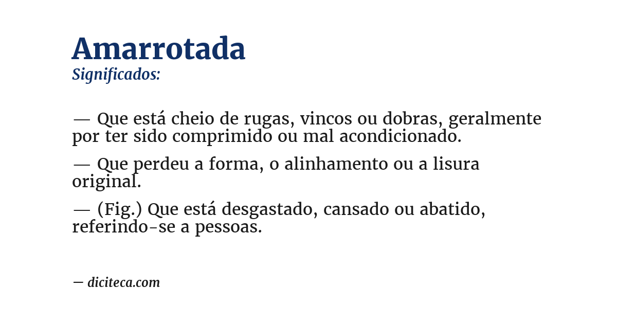 Significado de amarrotada