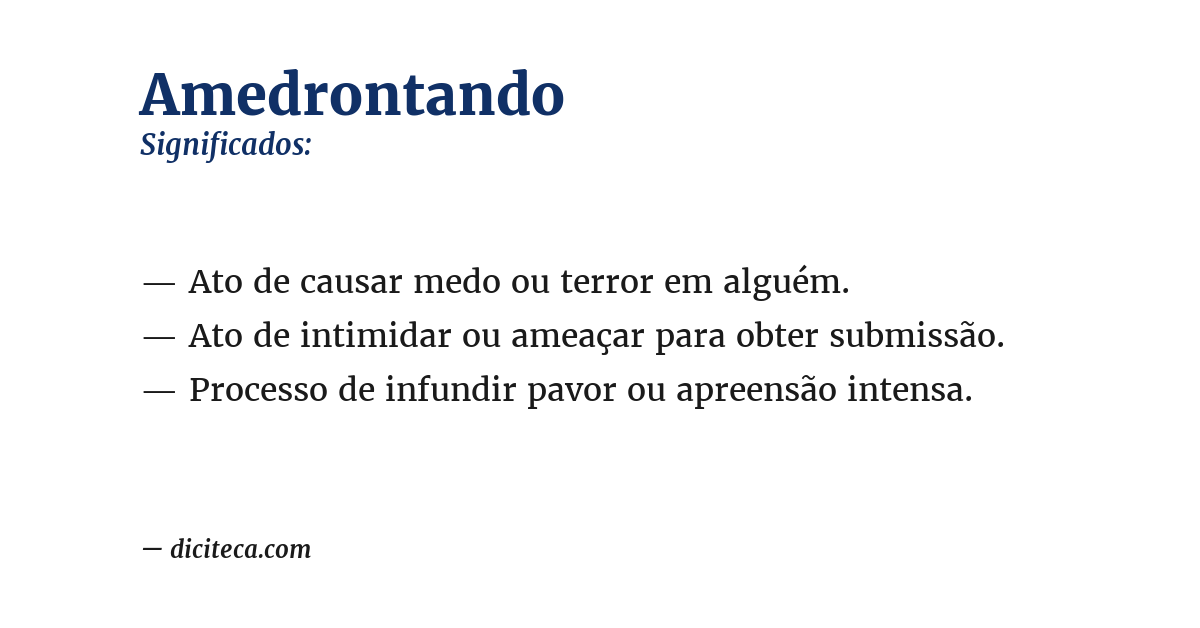 Significado de amedrontando