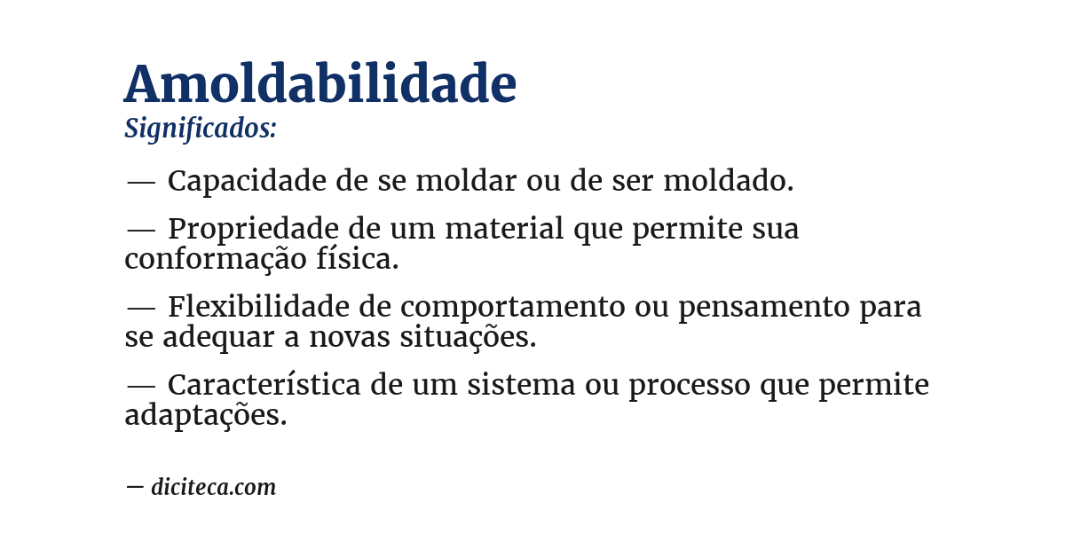 Significado de amoldabilidade