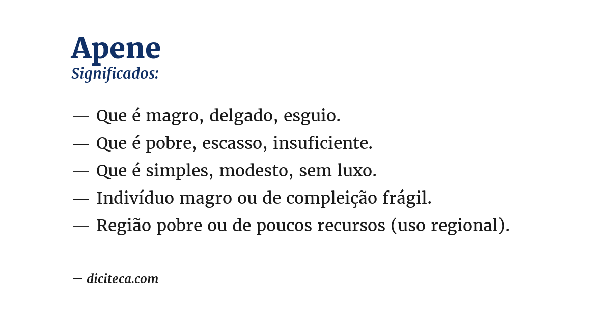 Significado de apene
