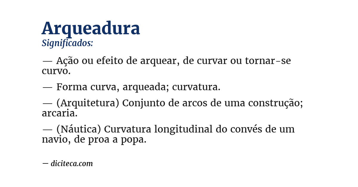 Significado de arqueadura