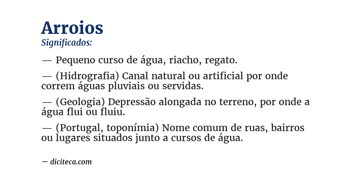 Significado de arroios