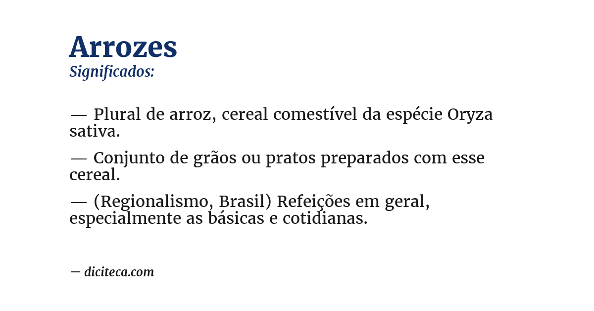 Significado de arrozes