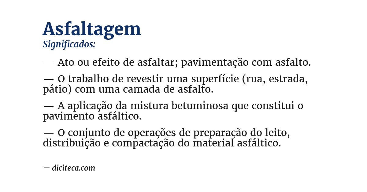 Significado de asfaltagem