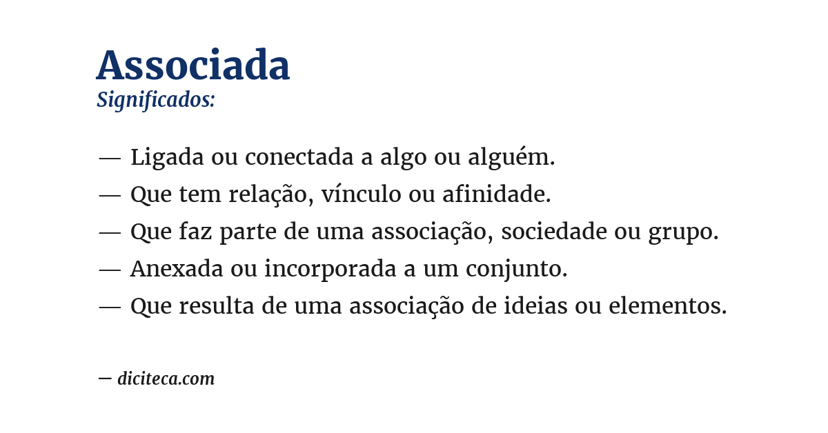 Significado de associada