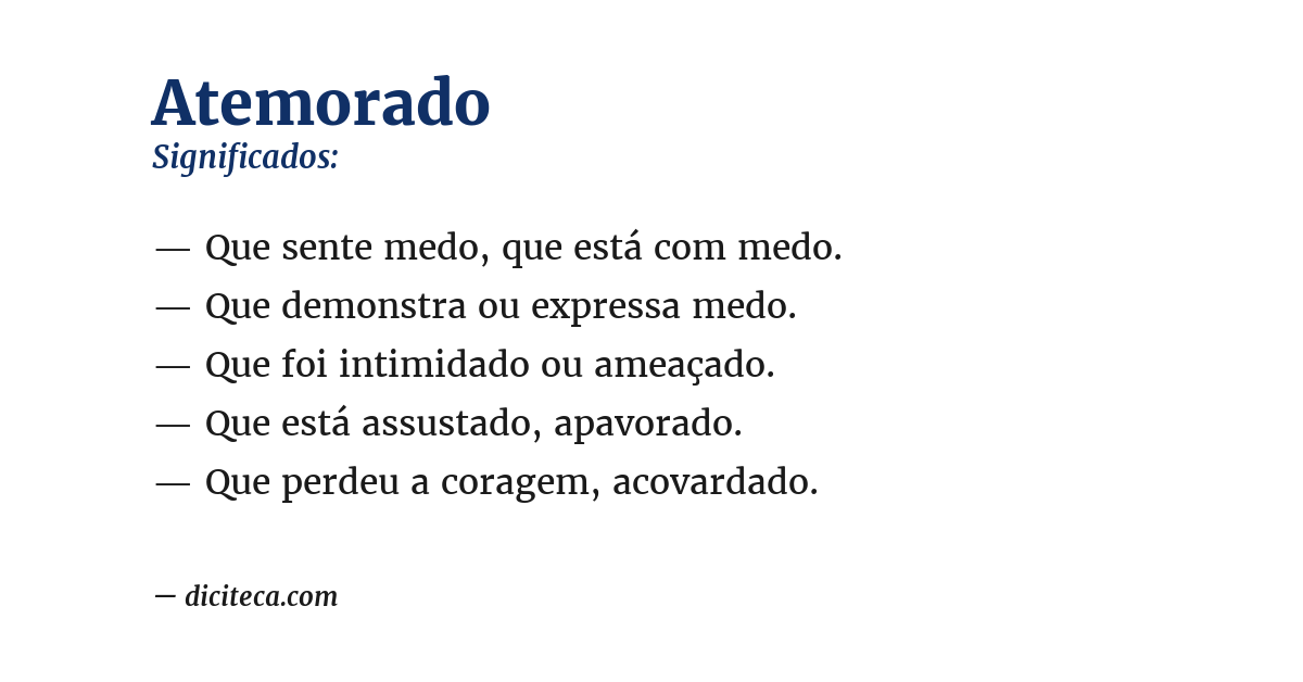 Significado de atemorado