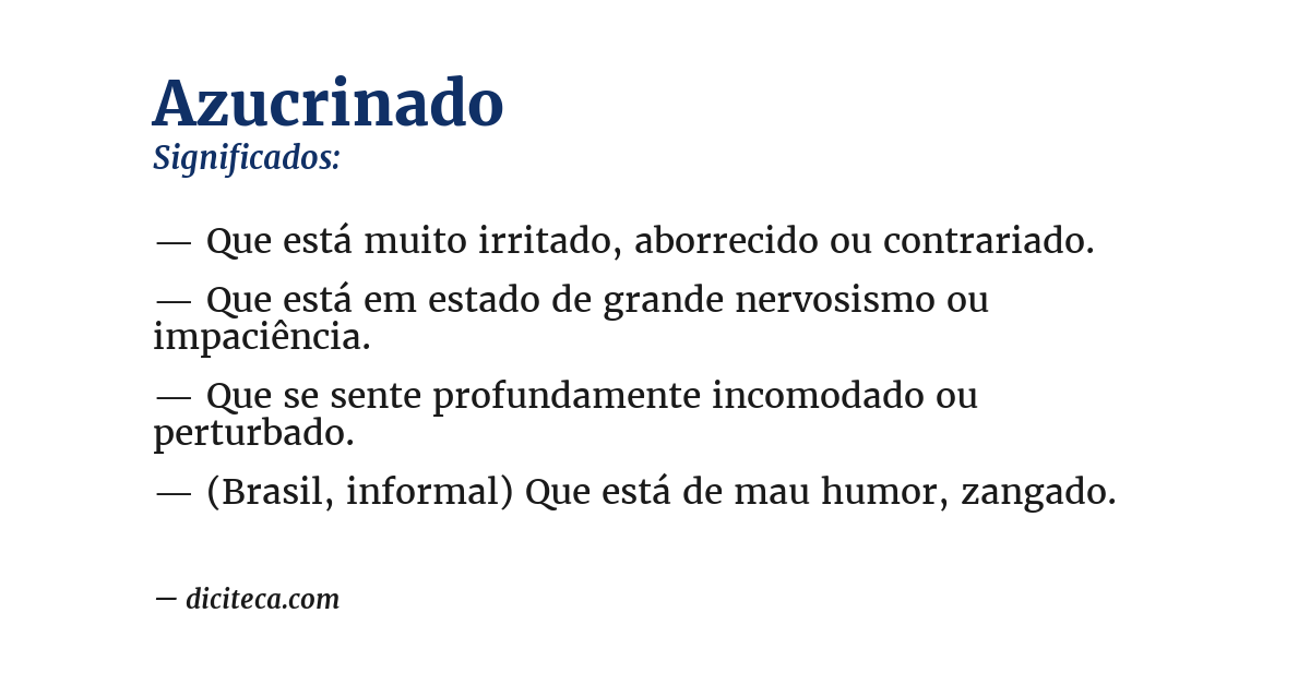 Significado de azucrinado